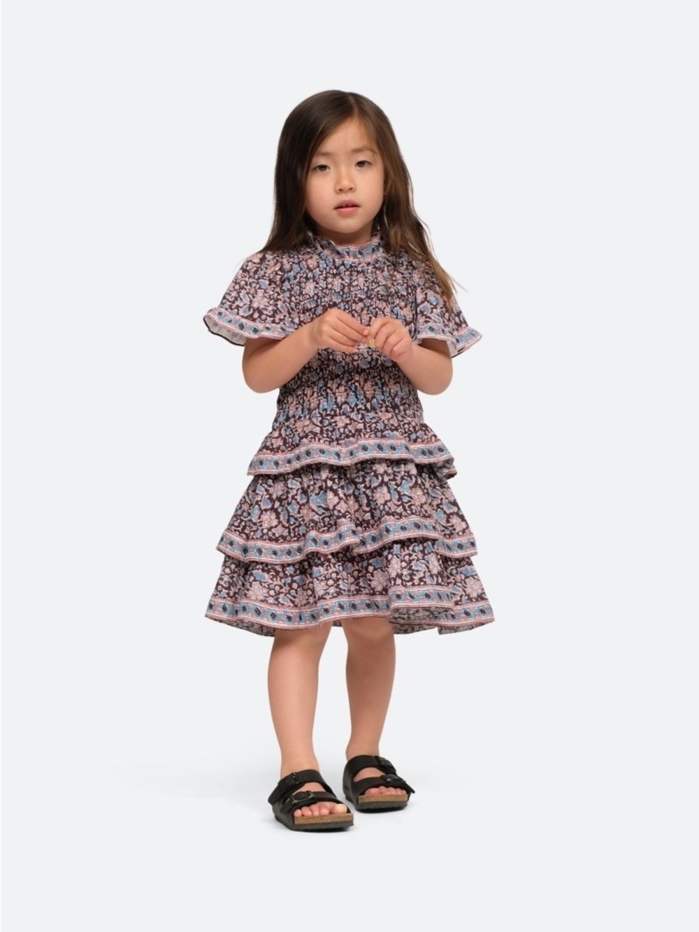 $41 ADD ON Tuckernuck dress‎ 2Y sea New York Pink Chicken Floral Print Cotton
